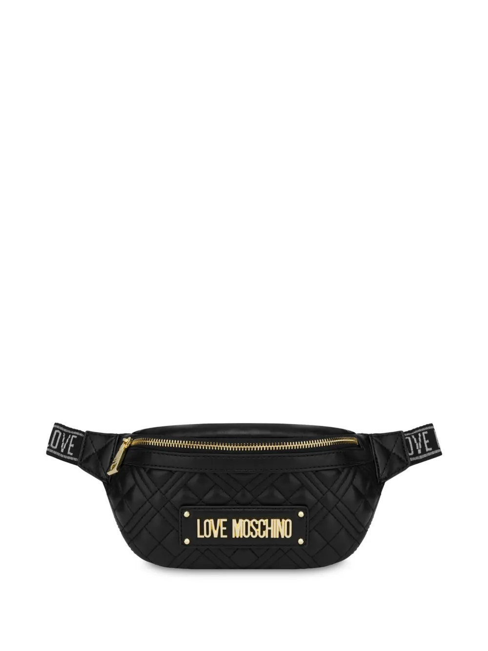 Love Moschino ロゴプレート ベルトバッグ - ブラック Love Moschino ロゴプレート ベルトバッグ - ブラック