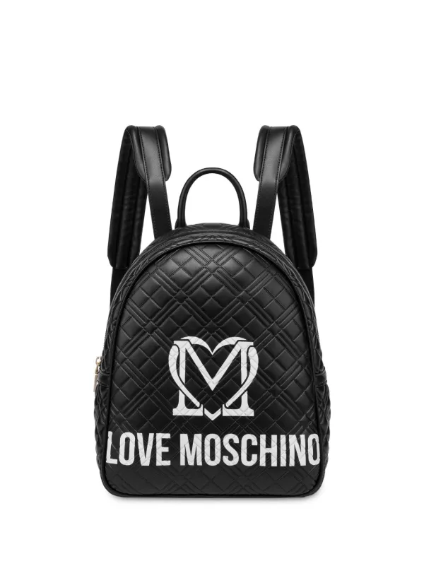 Love Moschino logo print Backpack Black FARFETCH SG