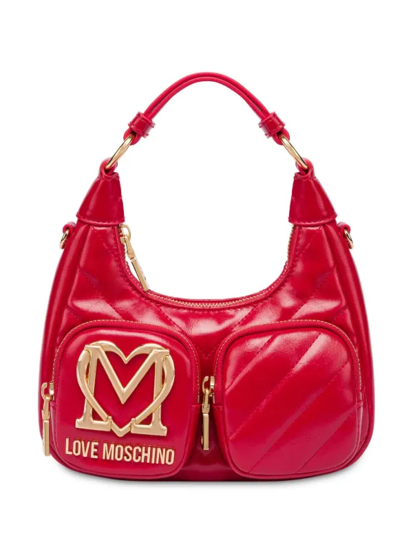 Love Moschino logo-plaque Shoulder Bag | Red | FARFETCH AO