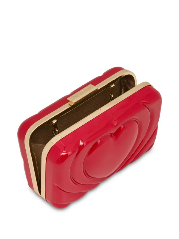 Love moschino red clutch bag store