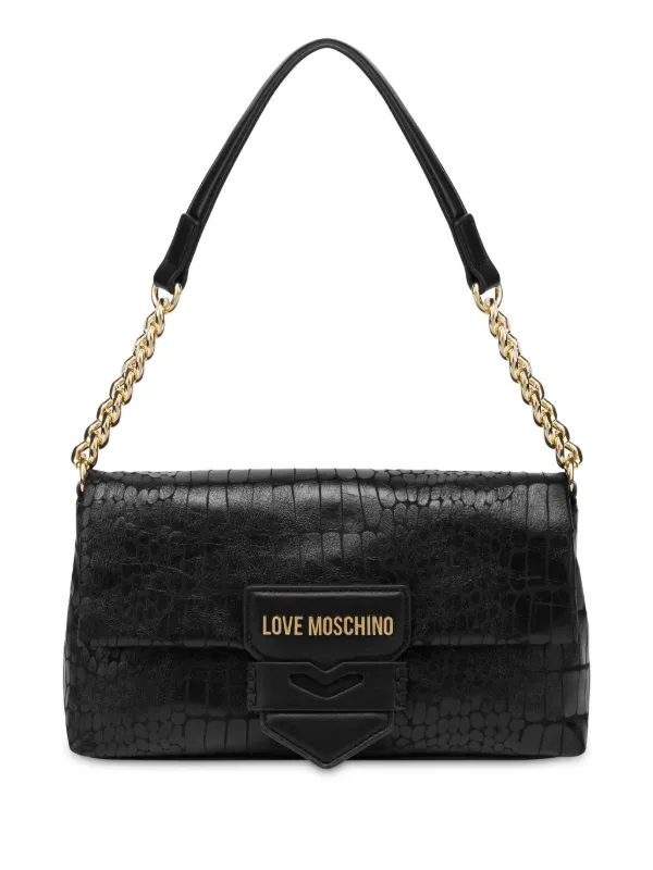 Love Moschino logo lettering Shoulder Bag Black FARFETCH IE