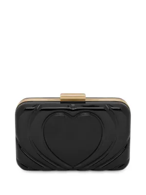 Designer black patent clutch bag best sale