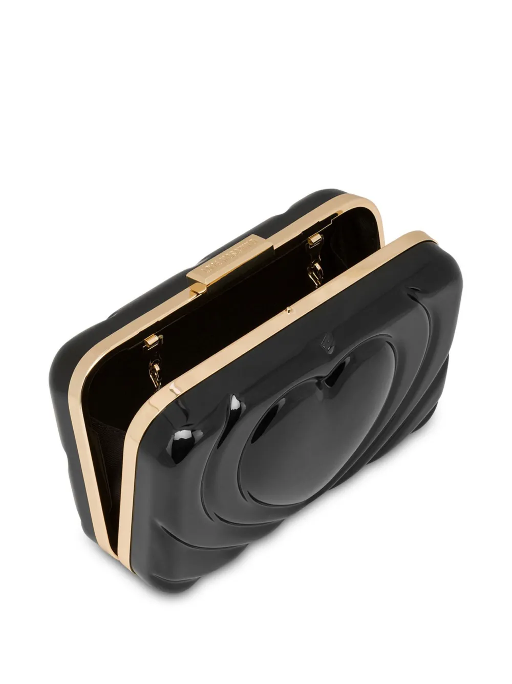 Love Moschino Clutch met hart-reliëf Zwart