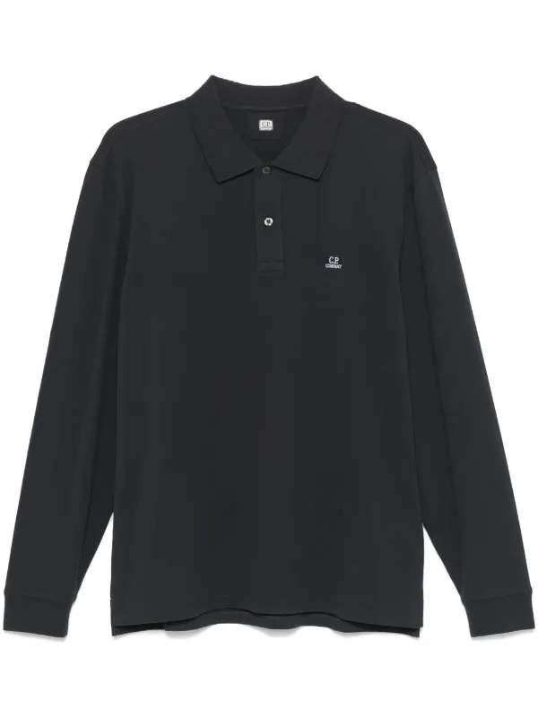 C.P. Company Pique Polo Shirt Grey FARFETCH