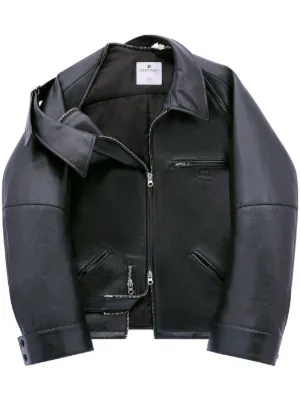Courrèges Racer Patina レザージャケット | ブラウン | FARFETCH JP