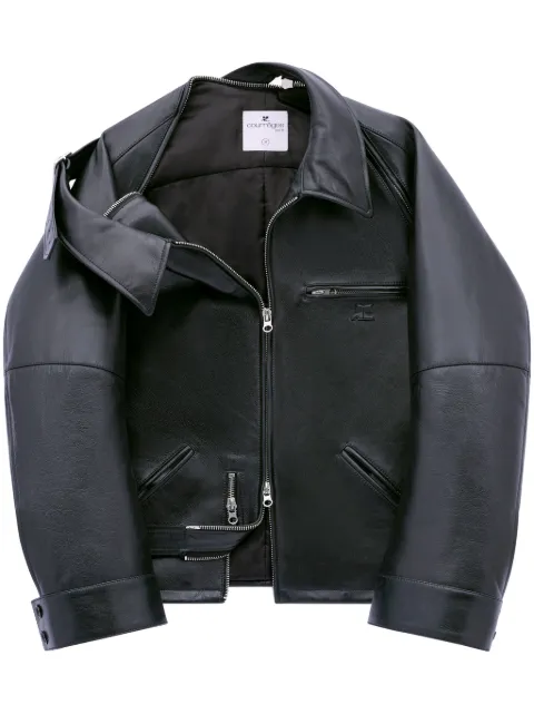 Courrèges leather biker jacket