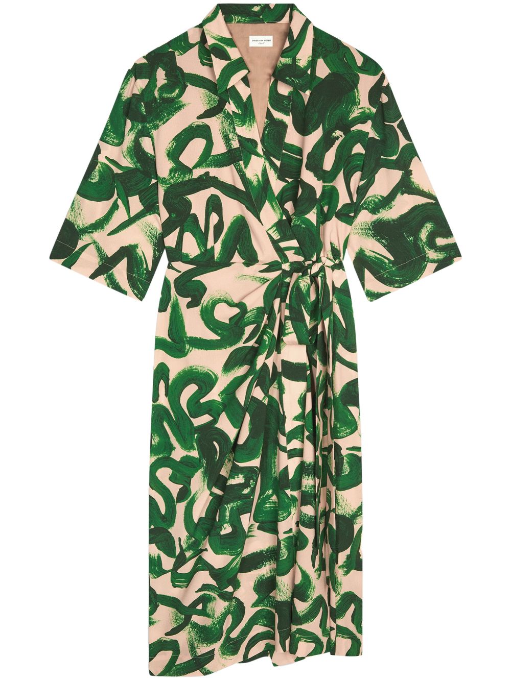 DRIES VAN NOTEN floral-print midi dress - Green