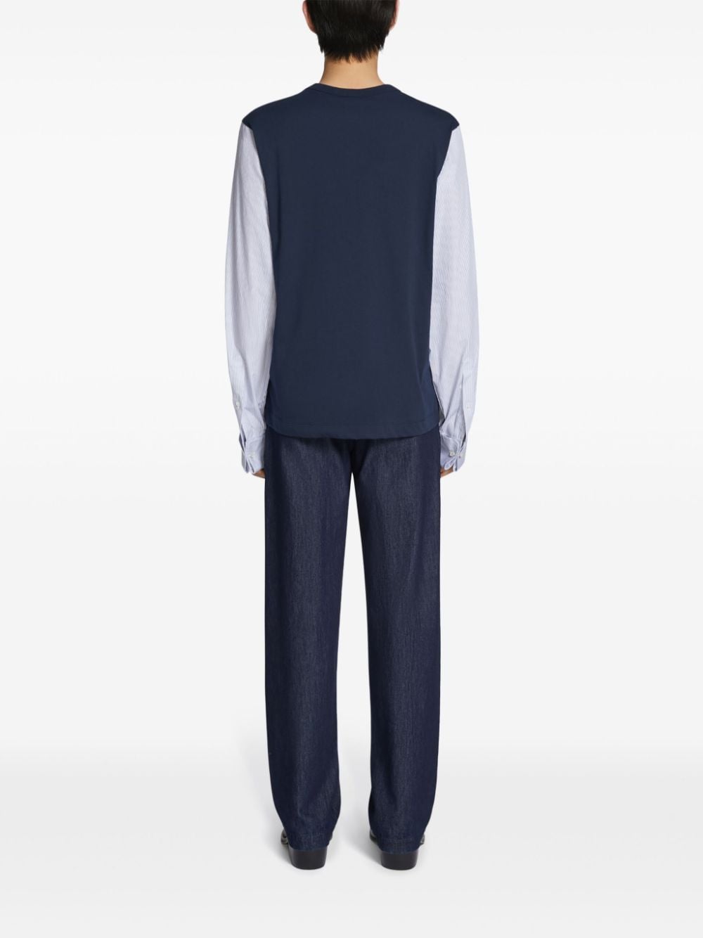 Shop Dries Van Noten Cuff-sleeve T-shirt In Blue