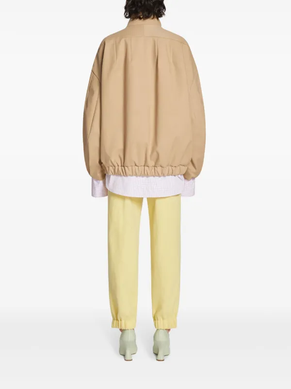 DRIES VAN NOTEN ベージュ ダウンボンバージャケット Dries Van Noten ベージュ ジップアップ ボンバージャケット