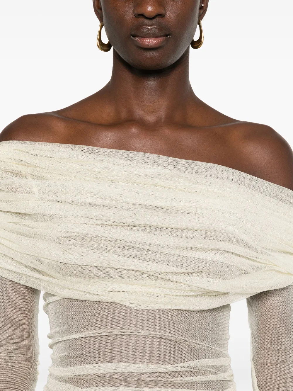 Christopher Esber Veiled Top In Neutrals