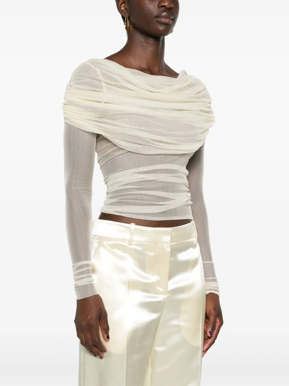 Christopher Esber Veiled Top In Neutrals