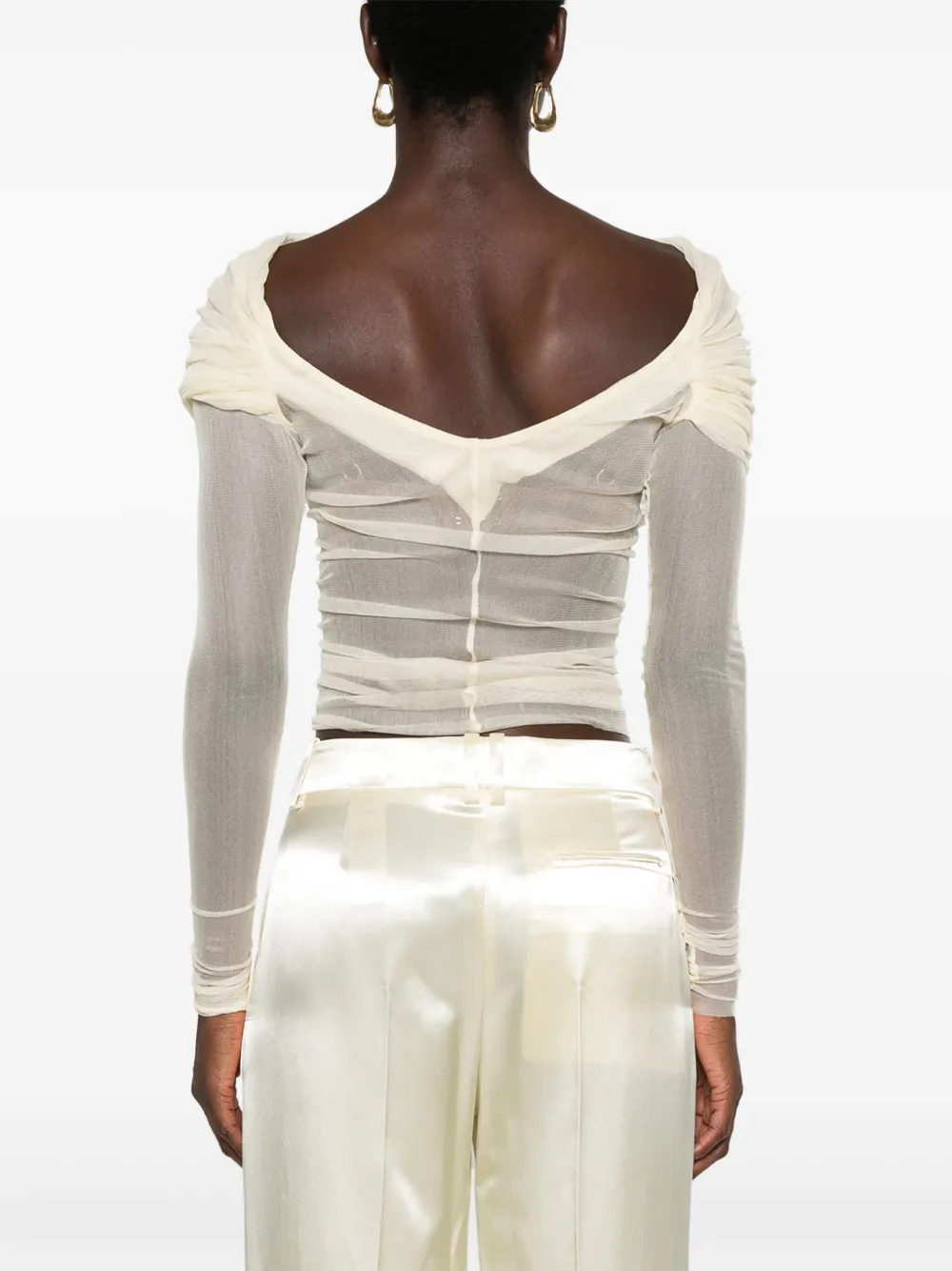 Christopher Esber Veiled Top In Neutrals