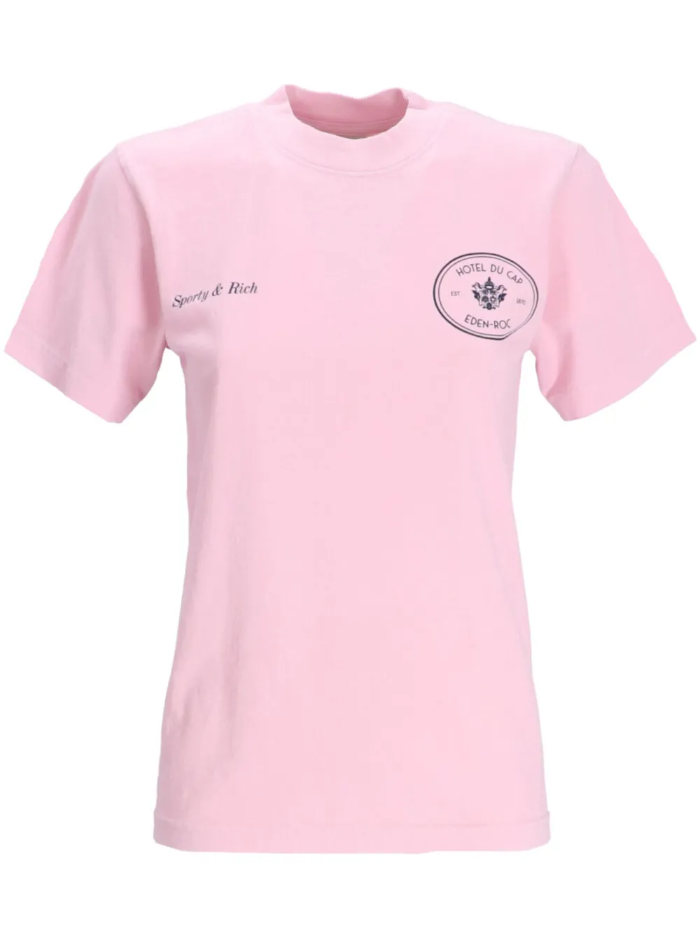 Sporty & Rich Katoenen T-shirt met logoprint Roze