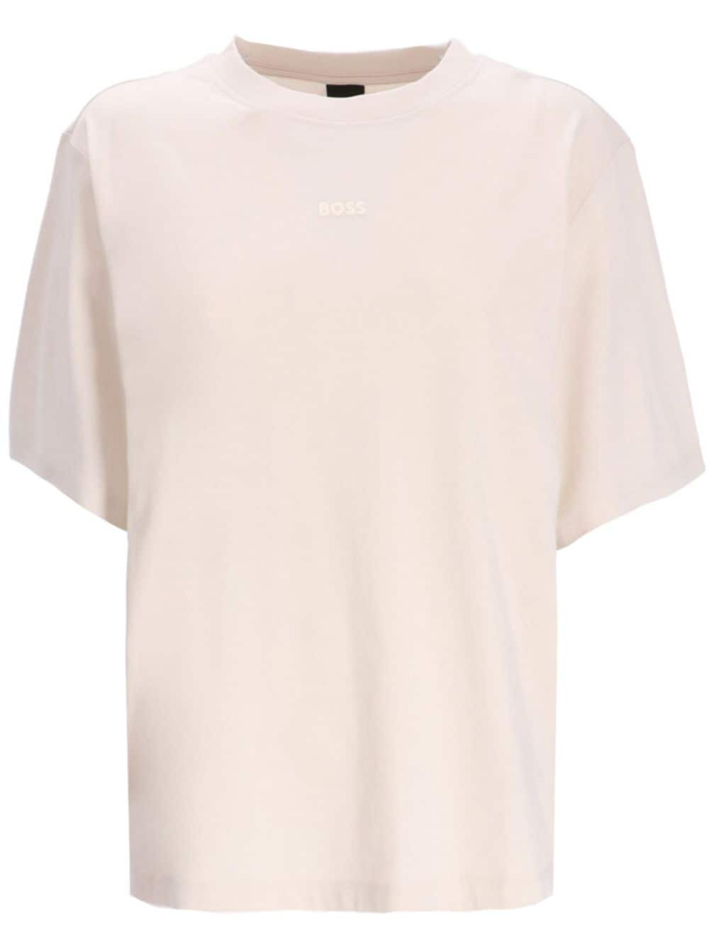 Hugo Boss Logo-embossed T-shirt In Neutrals