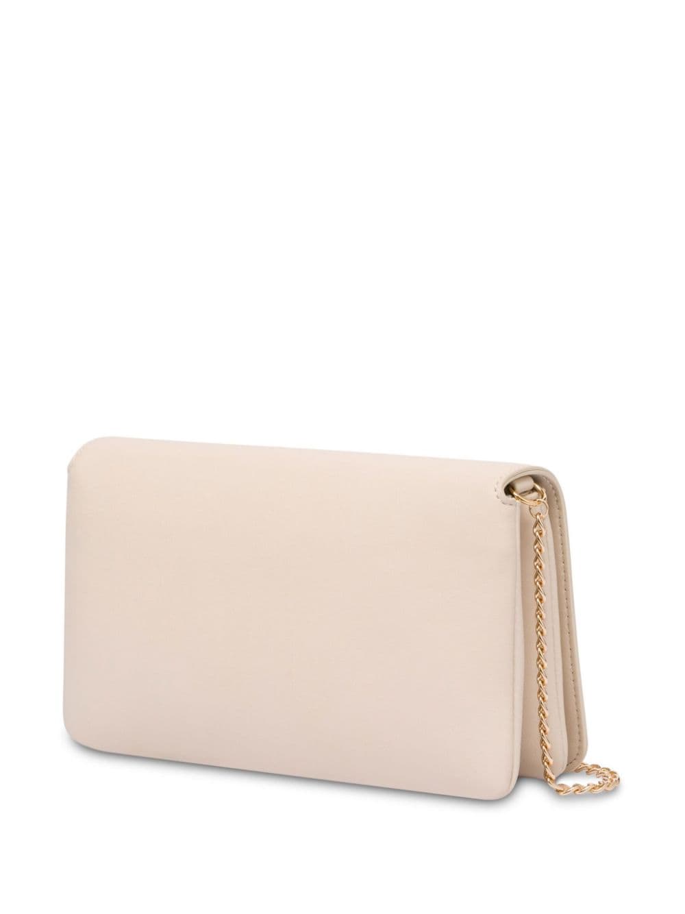 Love Moschino Schoudertas met logoplakkaat - Beige