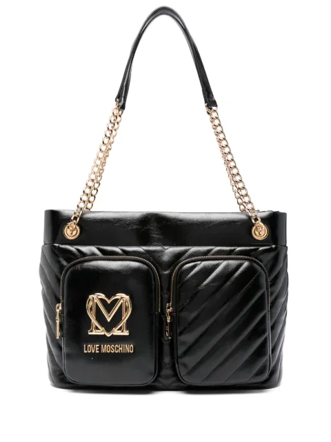 Love Moschino logo-plaque shoulder bag WOMEN