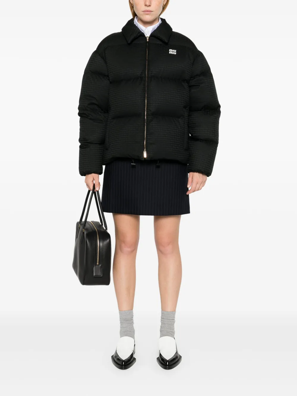 Miu Miu logo-appliqué puffer jacket | Down Jackets | Image 2