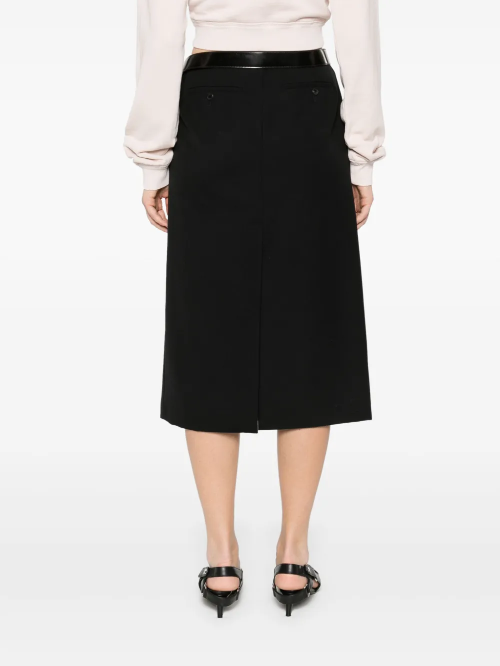 Prada Midi-rok met ceintuur Zwart
