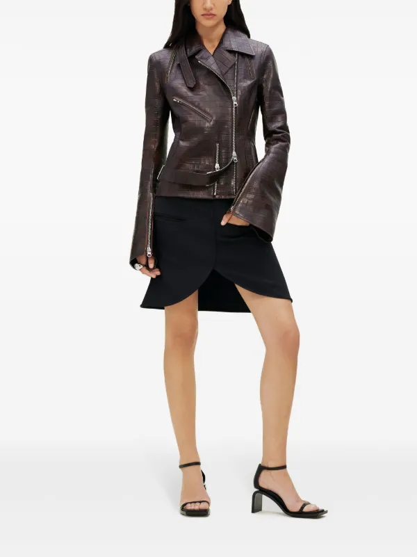 Biker Jacket Black Leather Skirt Brown Jacket Faux Leather Biker