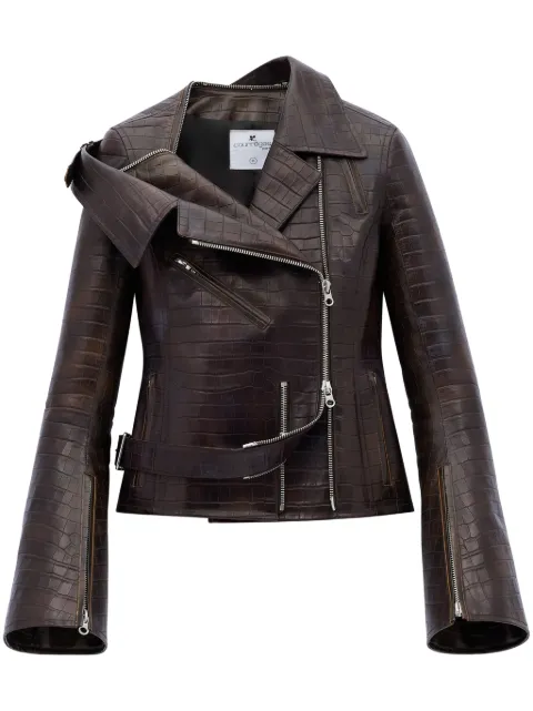 Courrèges crocodille-effect biker jacket