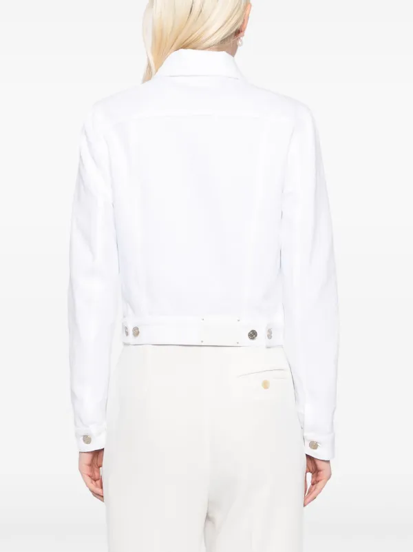 Ralph Lauren Collection Cropped Denim Jacket White FARFETCH TR