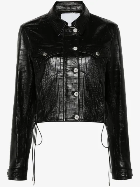 Rabanne crocodile-embossed leather jacket