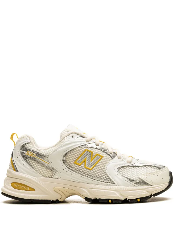 New Balance 530 Sea Salt White Ginger Lemon Silver Metallic Sneakers White FARFETCH IE