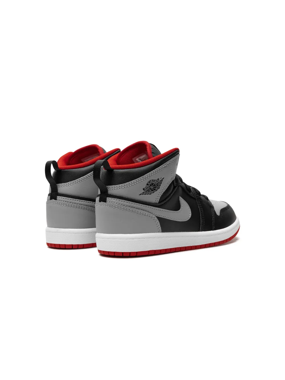 Jordan Kids Air 1 Mid "Black Grey Red" sneakers Zwart