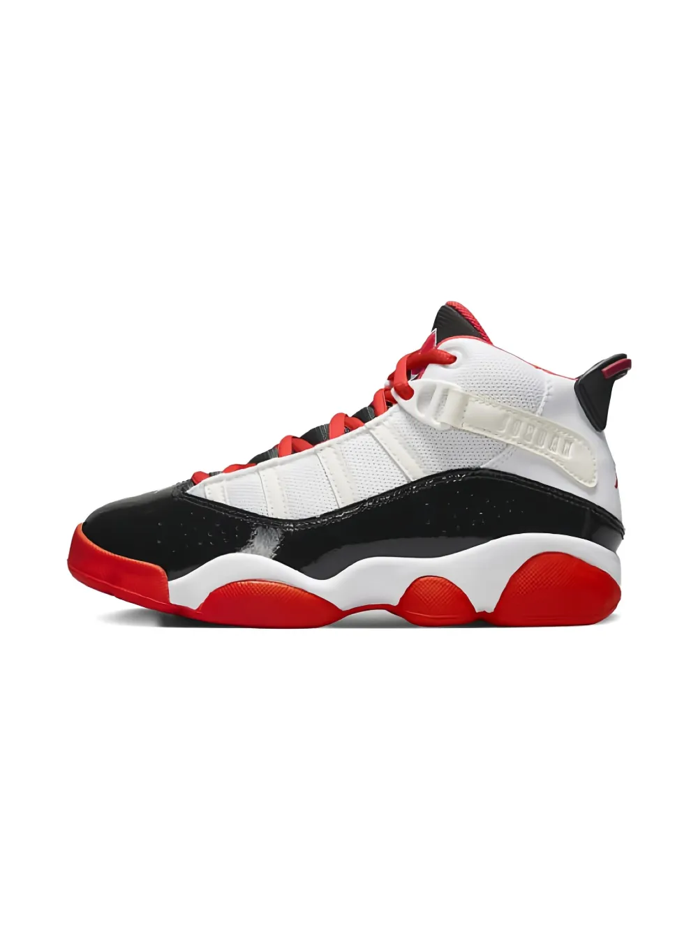 Jordan Kids patent-leather strap trainers White