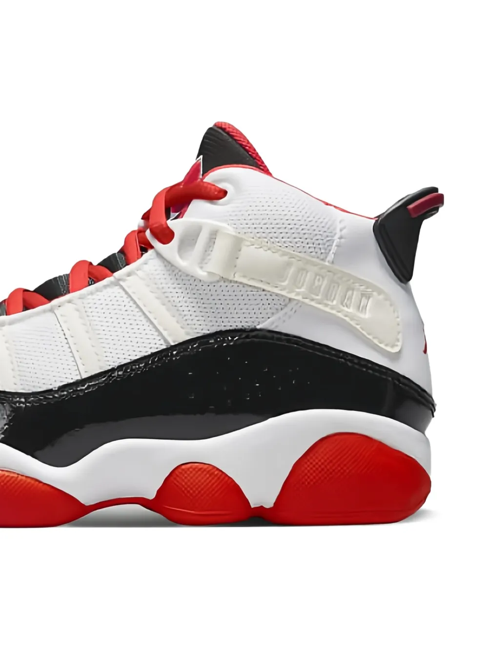 Jordan Kids patent-leather strap trainers White