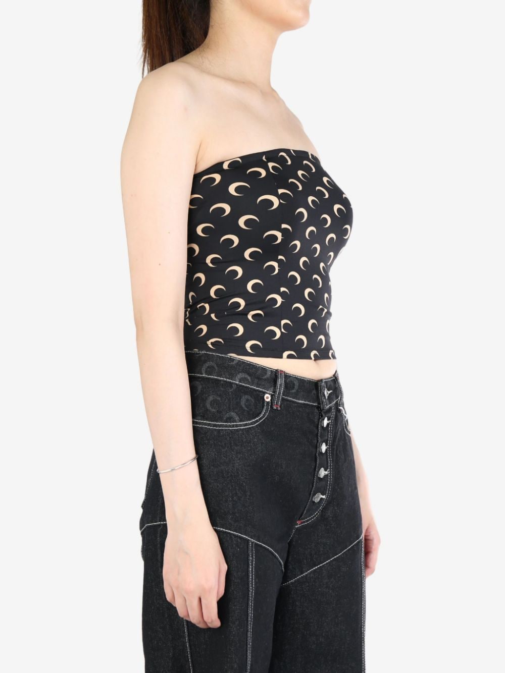 Marine Serre moon-print top - Zwart