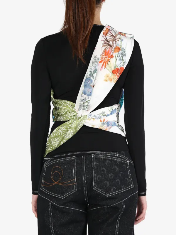 Marine Serre Upcycled silk-scarves Top | ブルー | FARFETCH JP