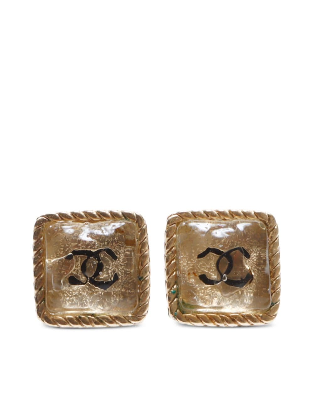 CHANEL Pre-Owned 2000 CC stud earrings - Oro