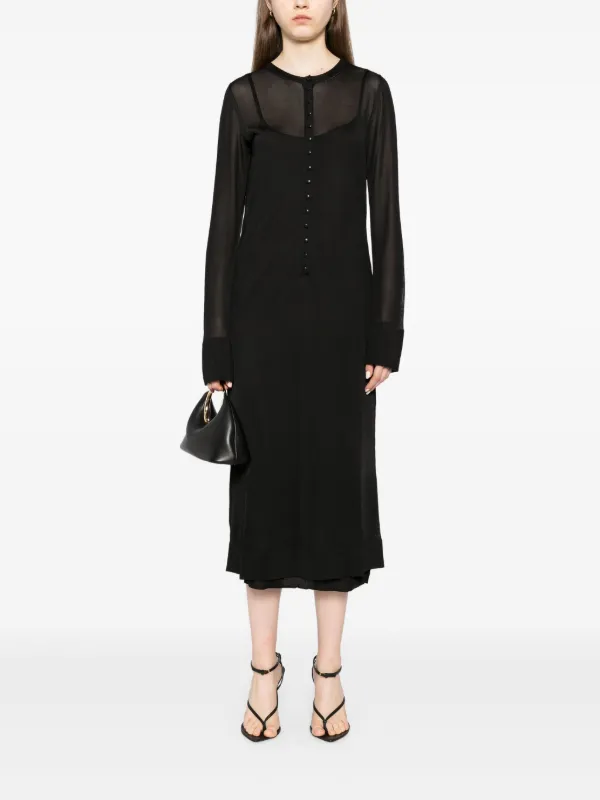 KHAITE semi-sheer Double Layer Dress | Black | FARFETCH KHAITE semi-sheer Double Layer Dress | Black | FARFETCH