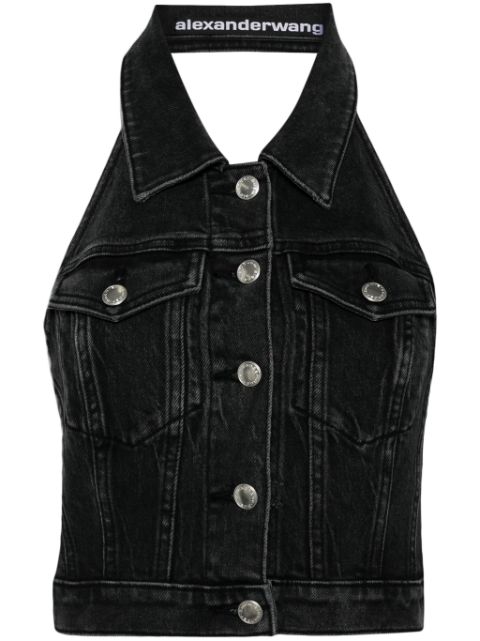 Alexander Wang halterneck denim top Women