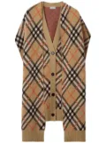 Burberry checked sleeveless cardigan and scarf - Neutrals