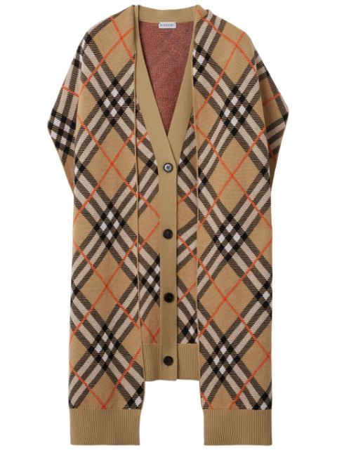 Burberry checked sleeveless cardigan and scarf Men