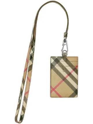 Burberry Check Lanyard Card Holder Neutrals FARFETCH BN