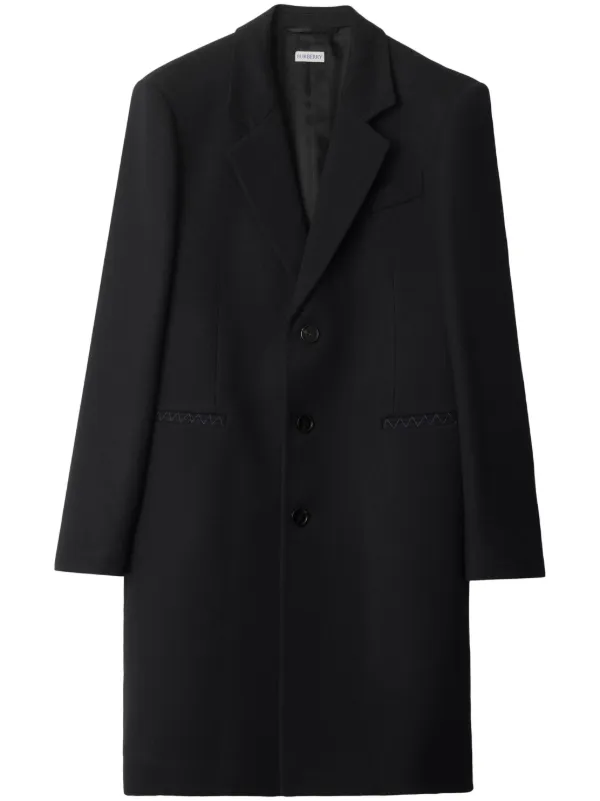 Burberry 黒 ウールコート Burberry ウール コート | ブラック | FARFETCH JP