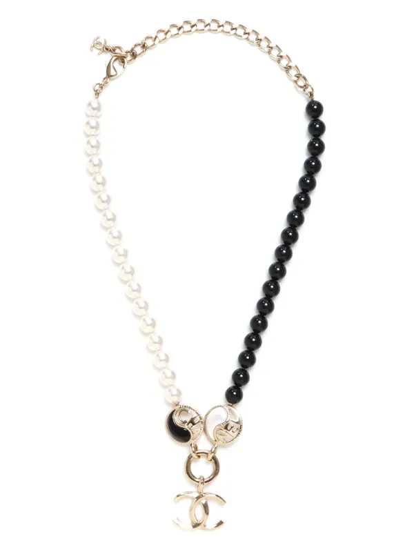 CHANEL Pre Owned 2023 CC Pearl Necklace Gold FARFETCH TR