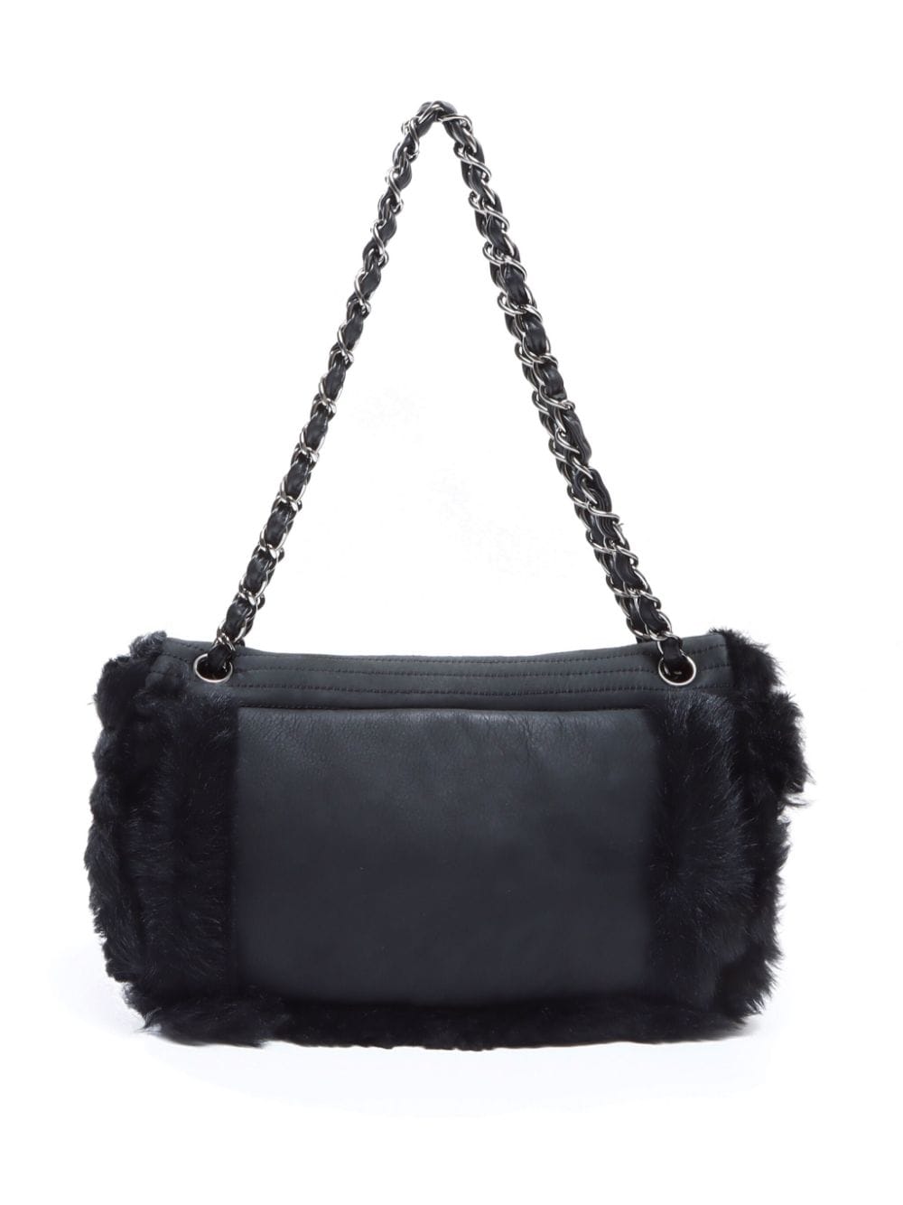 CHANEL Pre-Owned 2007 Mink fur CC flap shoulder bag - Zwart