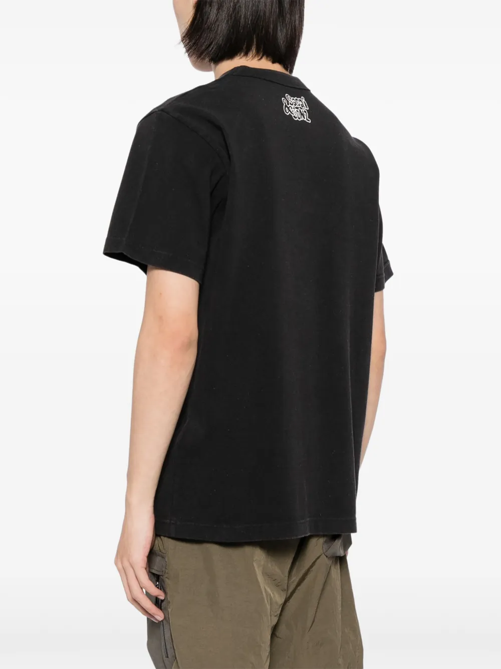sacai Katoenen T-shirt met grafische print Zwart