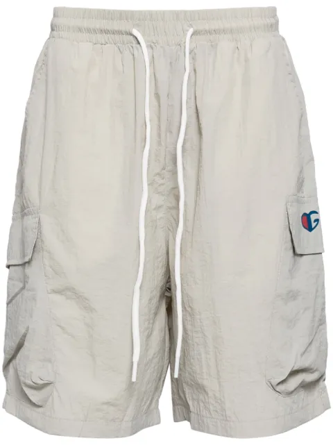 Ground Zero crinkled logo-print cargo shorts