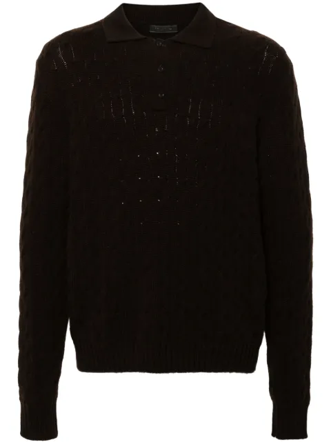 Prada Polo-Pullover mit Zopfmuster