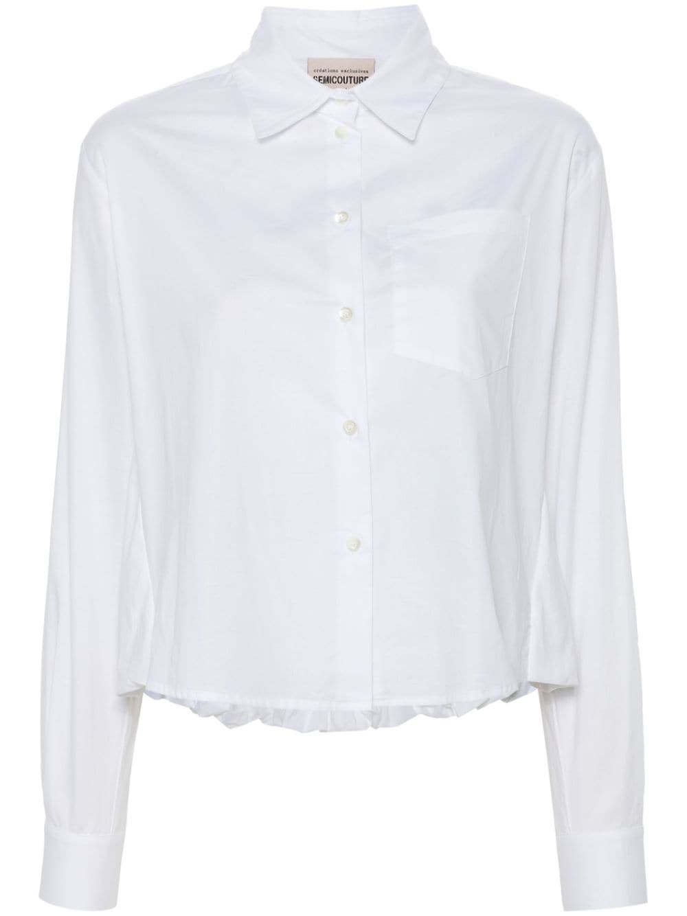 Semicouture Puffball-hem Shirt In 白色