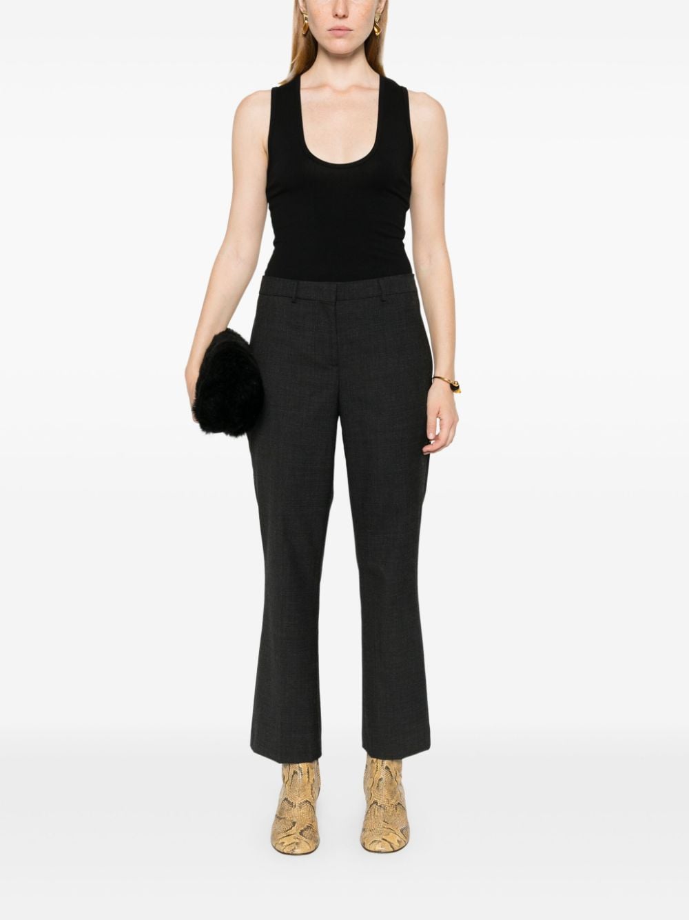 Semicouture slim-leg cropped trousers - Grijs