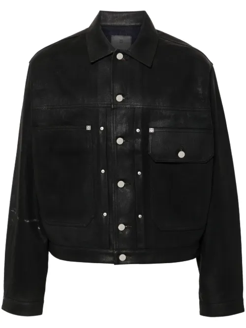 Veste en jean à fini enduit - Givenchy - Modalova