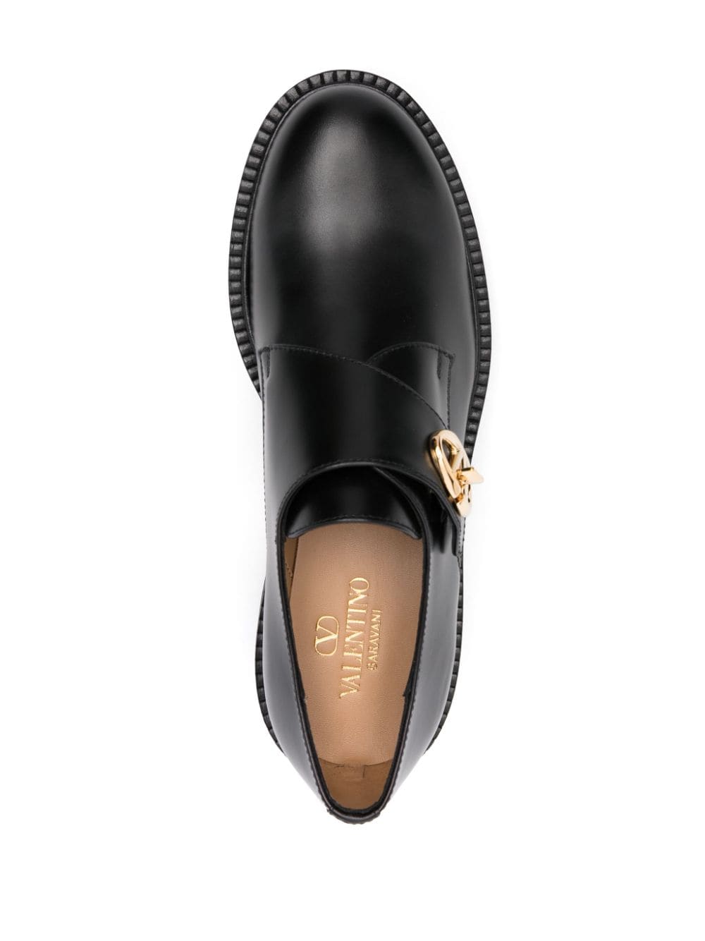 Shop Valentino Vlogo Signature Leather Monk Shoes In Black