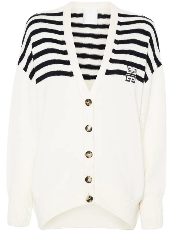 Givenchy 4G Striped Cardigan White FARFETCH PH