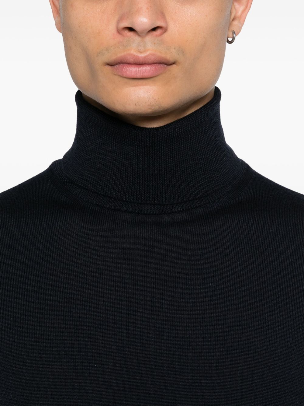 Shop Zanone Turtleneck Sweater In Blue